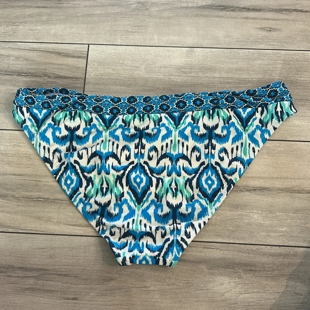 New Directions blue patterned bikini swim bottoms size XL NWOT
